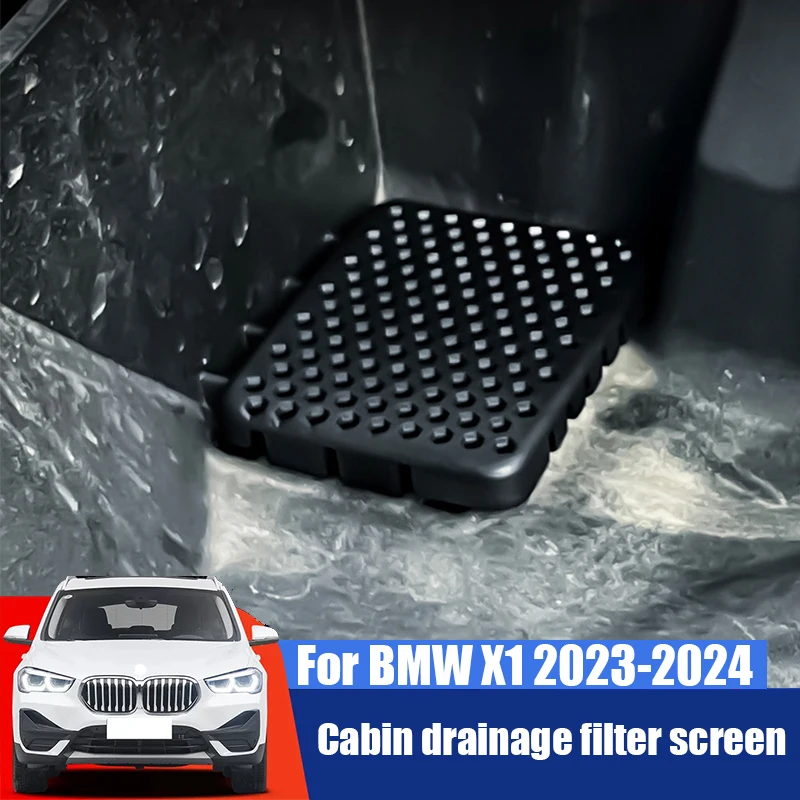 For BMW X1 iX1 U11 U12 2023 2024 2025 Anti clogging cover ABS material for the filter screen of the cabin drainage channel