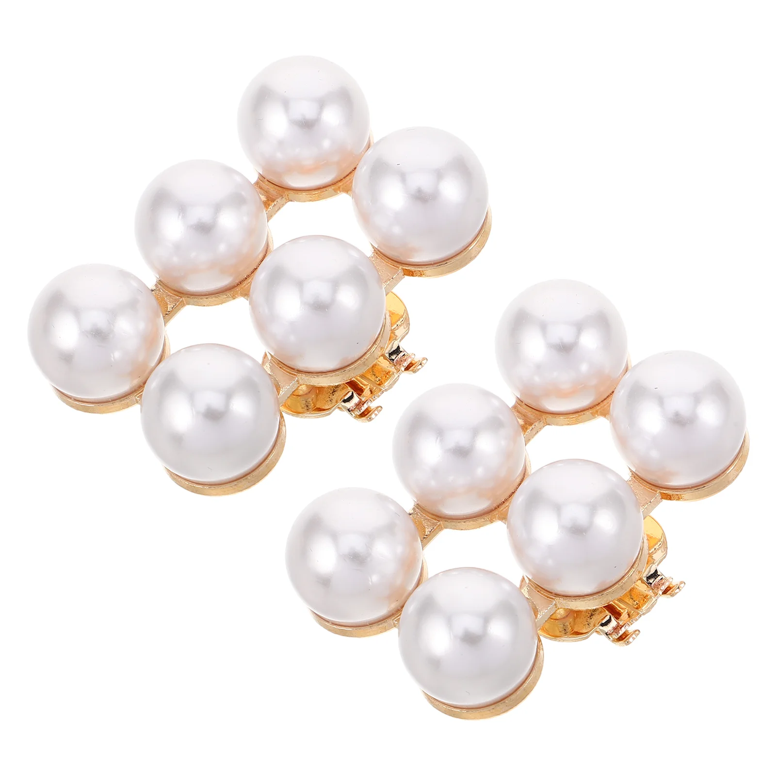 2 Pcs Detachable Shoe Buckle Heels Accessories Decoration Fake Pearl Buckles Bridal Zinc Alloy DIY Clips