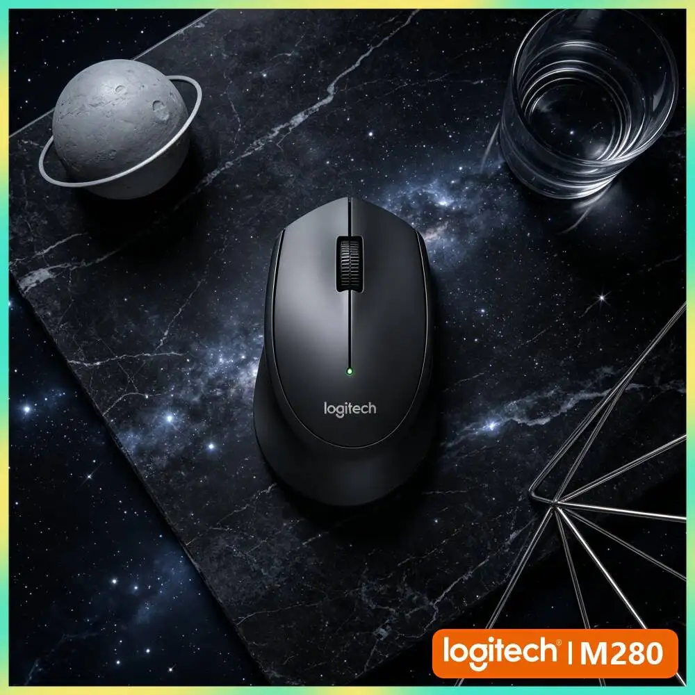 Logitech M280 Ergonomic Wireless Mouse Slip-Resist Hard Grips 2.4GHz Nano Dongle 10m Range for Home PC Mac Linux