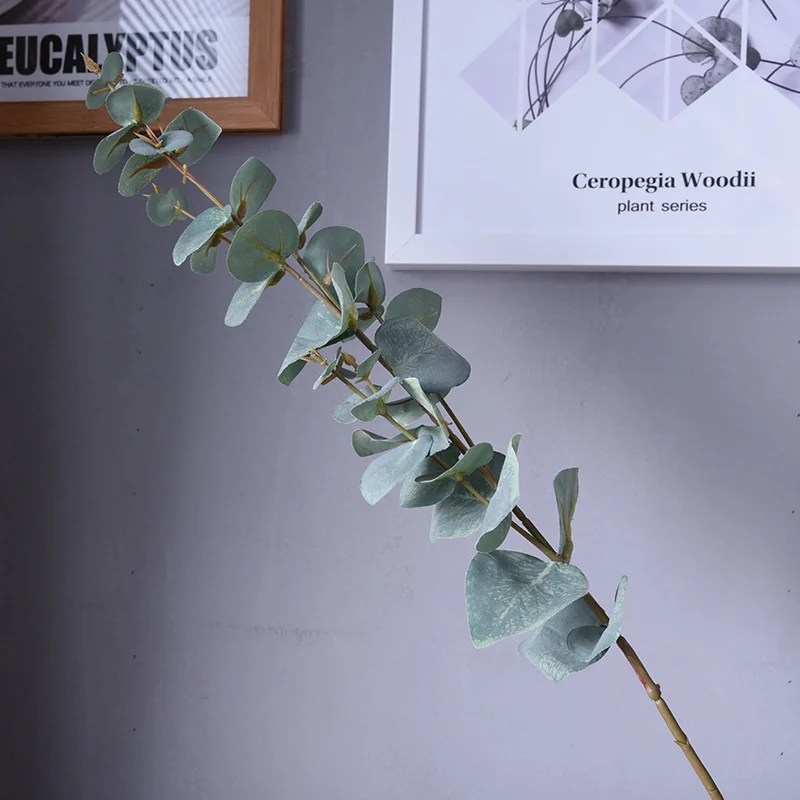 

The product can be customized.Artificial flower single-pole Eucalyptus leaf green simulation plant living room bedroom