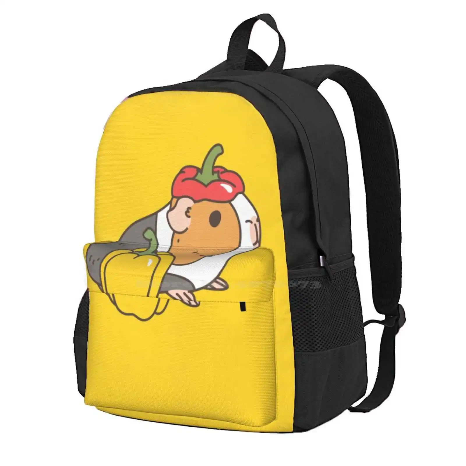 Bell Pepper, Cherry Tomatoes And Guinea Pigs Pattern Hot Sale Schoolbag Backpack Fashion Bags Bell Pepper Cherry Tomatoes