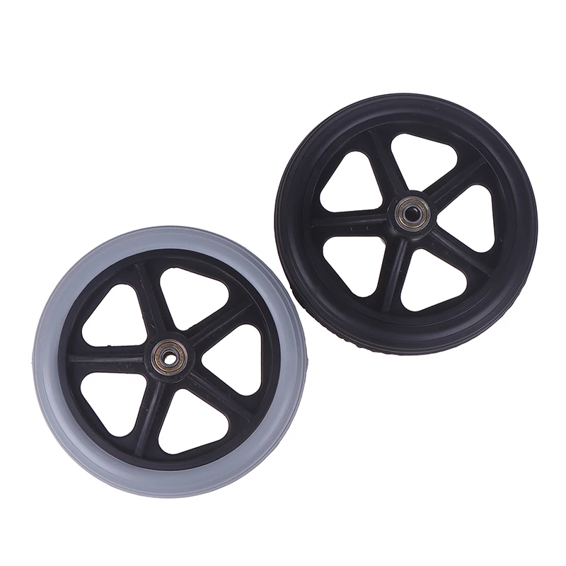 Detachable Rubber Wheels Heavy Duty Wheelchair Front Castor Shopping Cart Wheel Wheelchair Replace 7 Inch