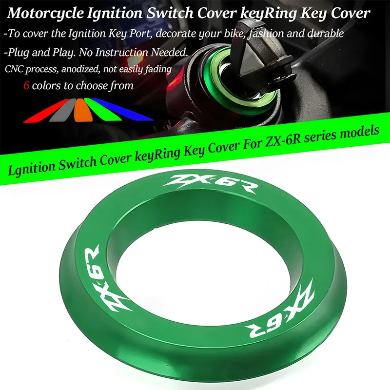 Motorcycle For ZX6R ZX 6R 2000- 2023 2022 2021 2020 2019 2018 2017 2016 2015 2014 CNC Ignition Switch Cover Ring zx-6r