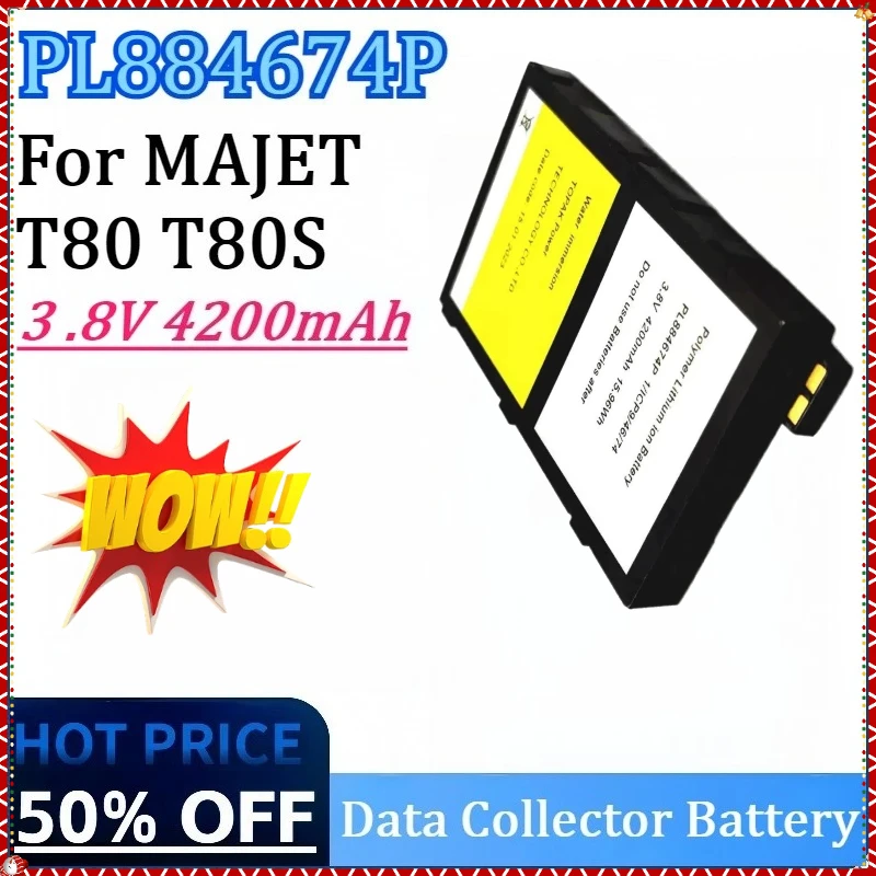 

New PL884674P 3 .8V 4200mAh High Quality Data Collector Battery for MAJET T80 T80S Express Handheld Terminal Pad Data Collector