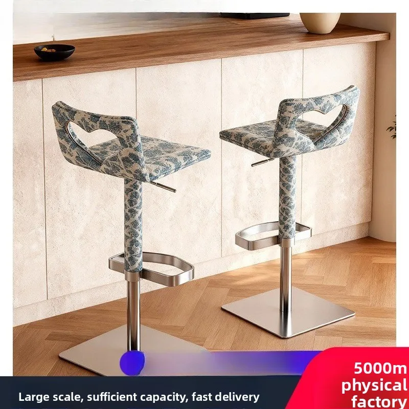 Italian minimalist high stool, home bar chair, designer dopamine island chair