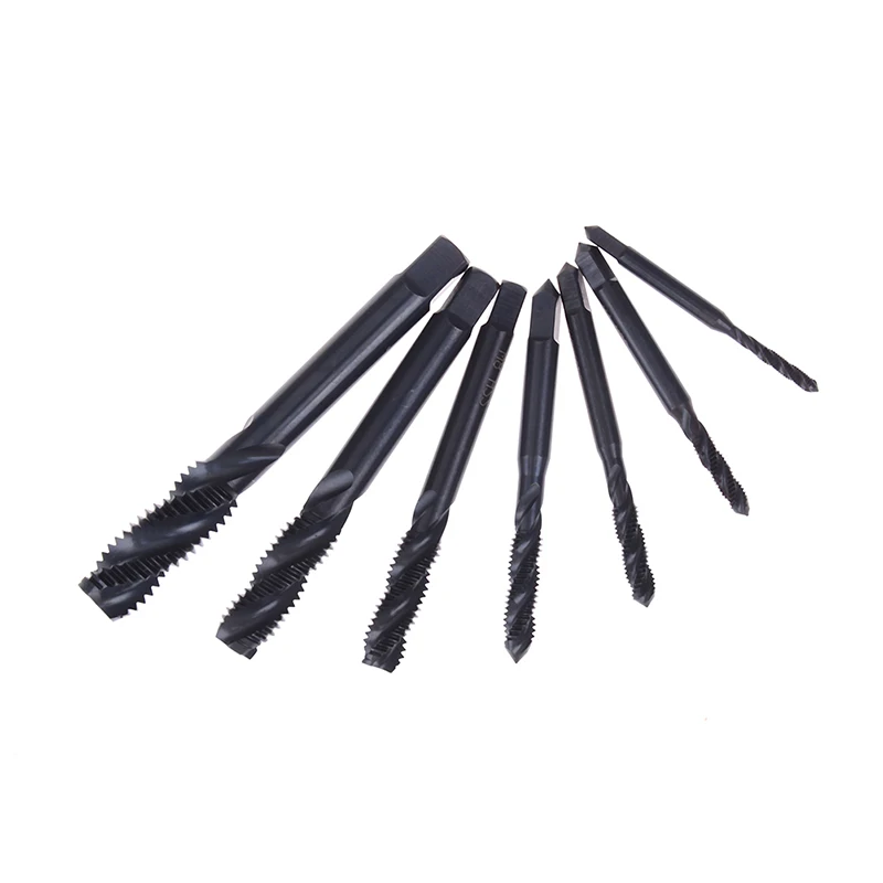 7PCS 6542HSS Machine Screw Thread Metric Plug Tap Drill Set M3 M4 M5 M6 M8 M10 M12