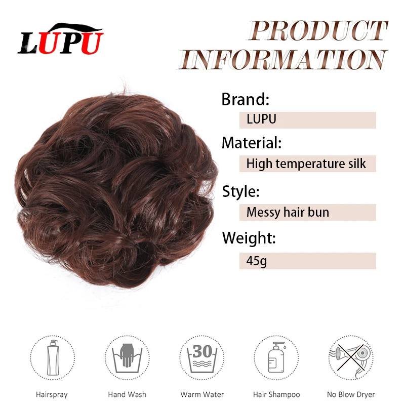 Extensions capillaires synthétiques bouclées et ondulées de 6 pouces, postiche à pince à chignon en désordre, accessoires capillaires pour femmes