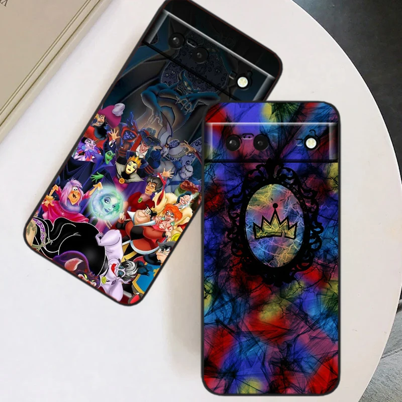 

Disney Evil Queen Fairy Tales For Google Pixel 9 8 7A 7 6A 6 5A 5 4 4A XL 5G Black Silicon Shockproof Shell Cover Phone Case