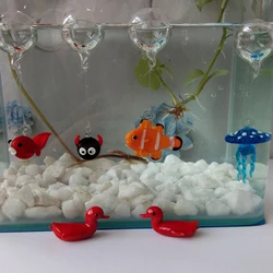 1PC European Style Sea Animal Tiny Statue Fish Floating Glass Tropical Fish Mini Figurine Pendant Aquarium Decoration