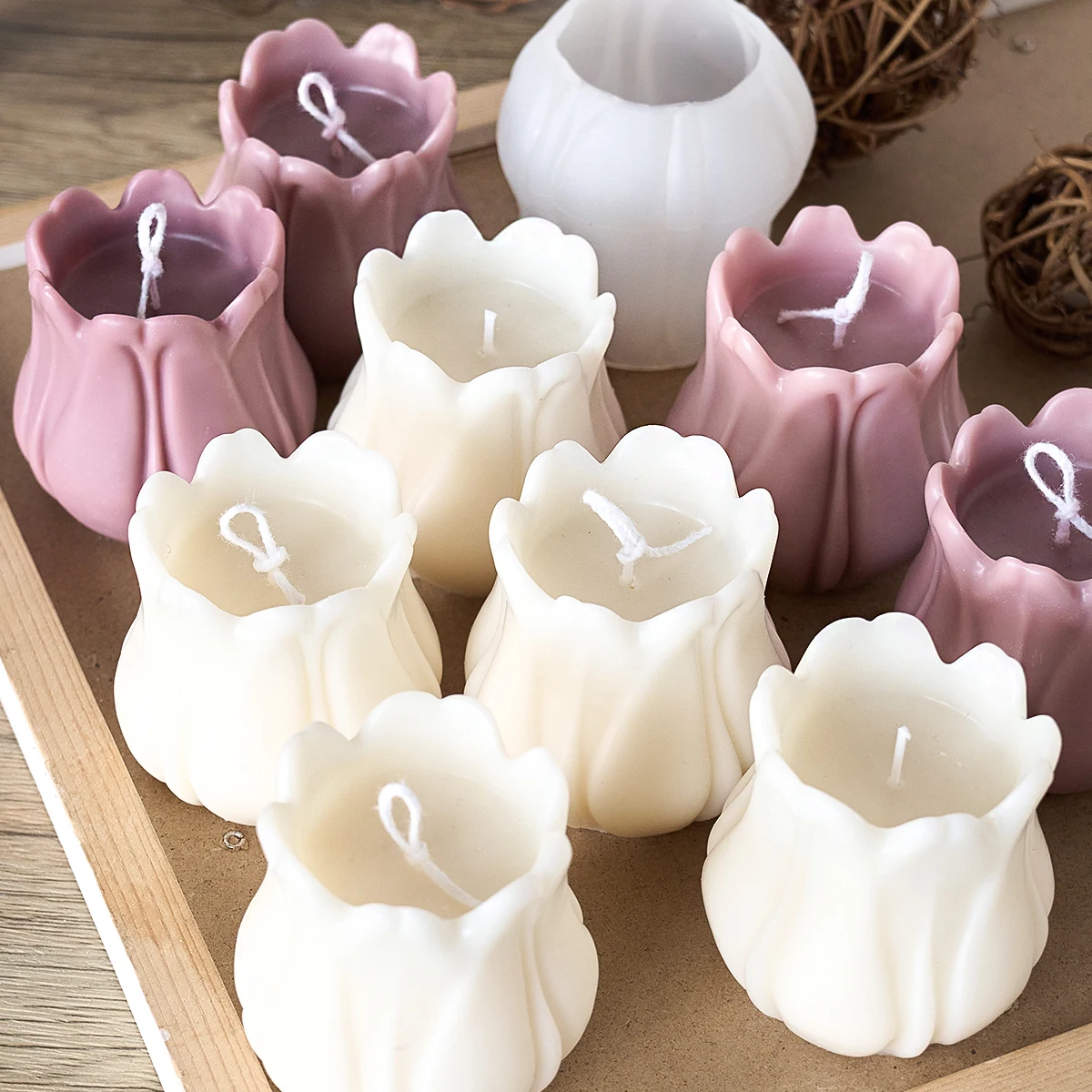 3D Blume Kerze Silikon Form DIY Handgemachte Tulpe Corolla Seife Gips Harz Kerzenhalter Handwerk Casting Formen Wohnkultur Liefert