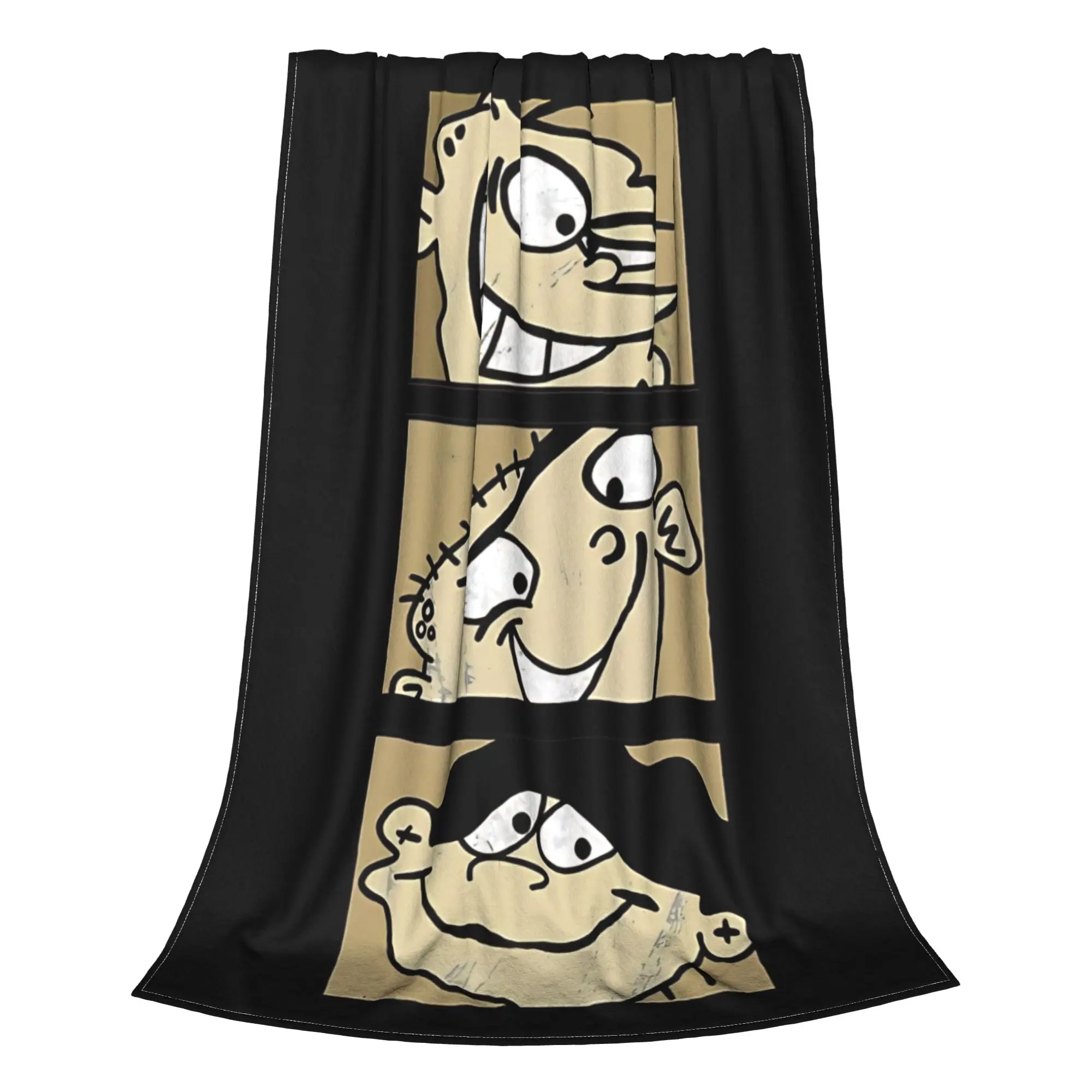 1PC Home Cutecore old school cartoon Ed  Edd  Eddy Blanket Super Cosy Plush Home Living Room Sofa Halloween