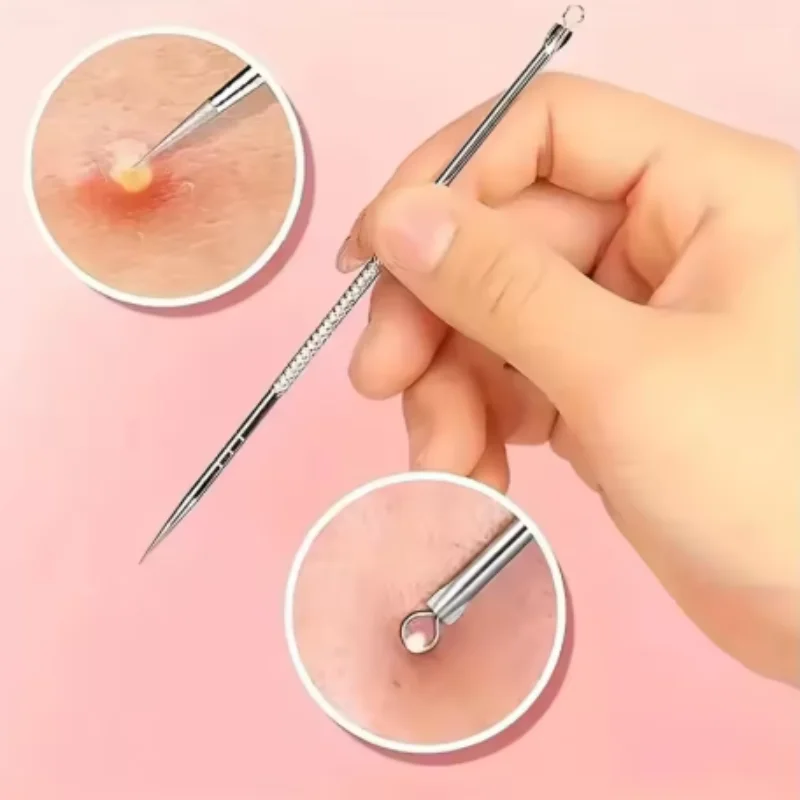 Double Headed Acne Needle Blackhead Cell Clip Suit Acne Removal Needle Tweezers Precision Acne Clip Acne Tool