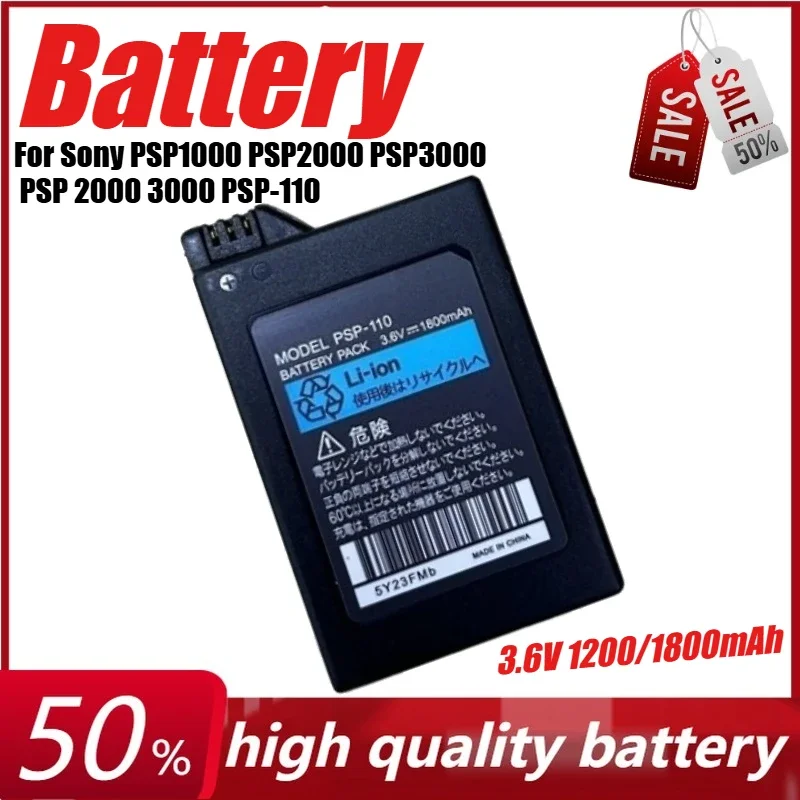 

3.6V 1200/1800mAh Battery for Sony PSP1000 PSP2000 PSP3000 PSP 2000 3000 PSP-110 PSP-S110 Portable Gamepad
