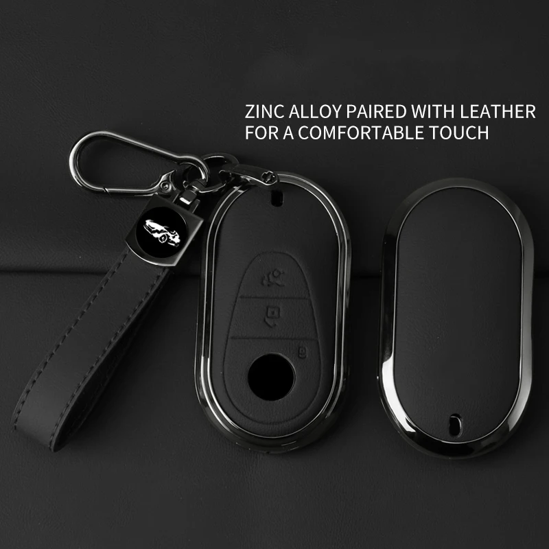 Zinc Alloy Leather Car Remote Key Case Cover For Mercedes Benz A B G R Class GLA GLC GLK W204 W124 W176 W223 W206 S350L S400L