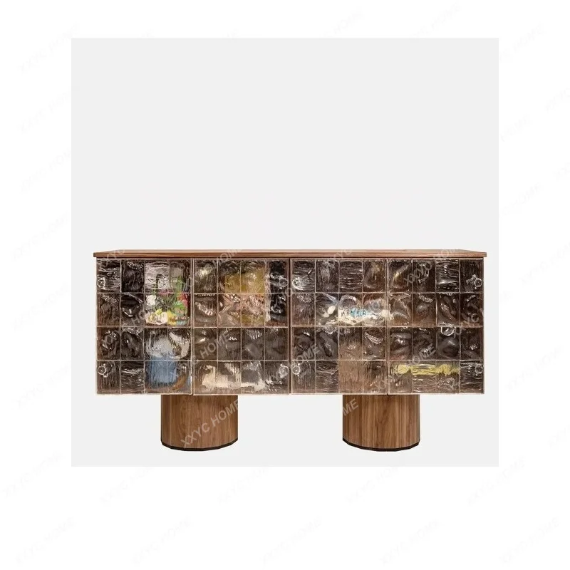 XXSolid wood transparent porch dining side cabinet