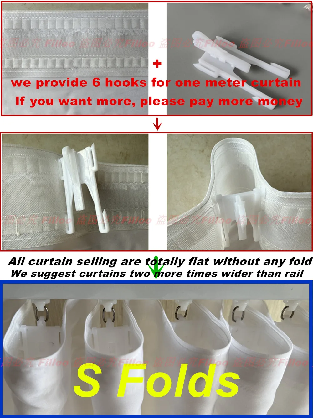 S Folds Snow White Window Curtains for Living Room S Waves Ripple Fold Rail Snake Tulle Chiffon Sheer Ripplefold Drapes