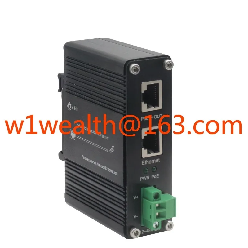 10 100 1000Mbps 12-48V DC 95W Injecteur PoE Gigabit industriel