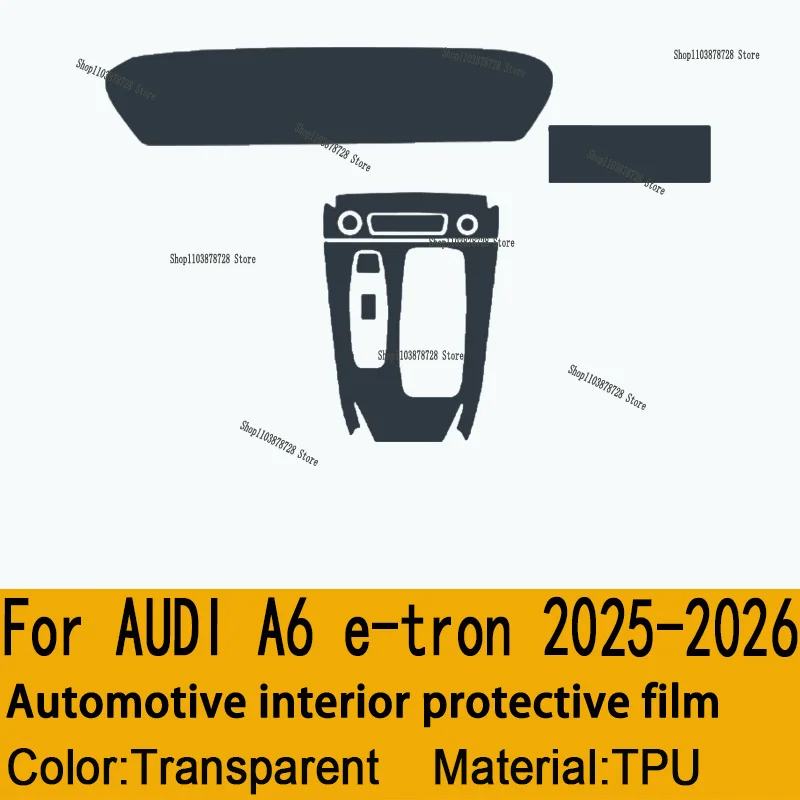 

For AUDI A6 e-tron 2025 Gearbox Panel Navigation Screen Automotive Interior TPU Protective Film Cover Anti-Scratch