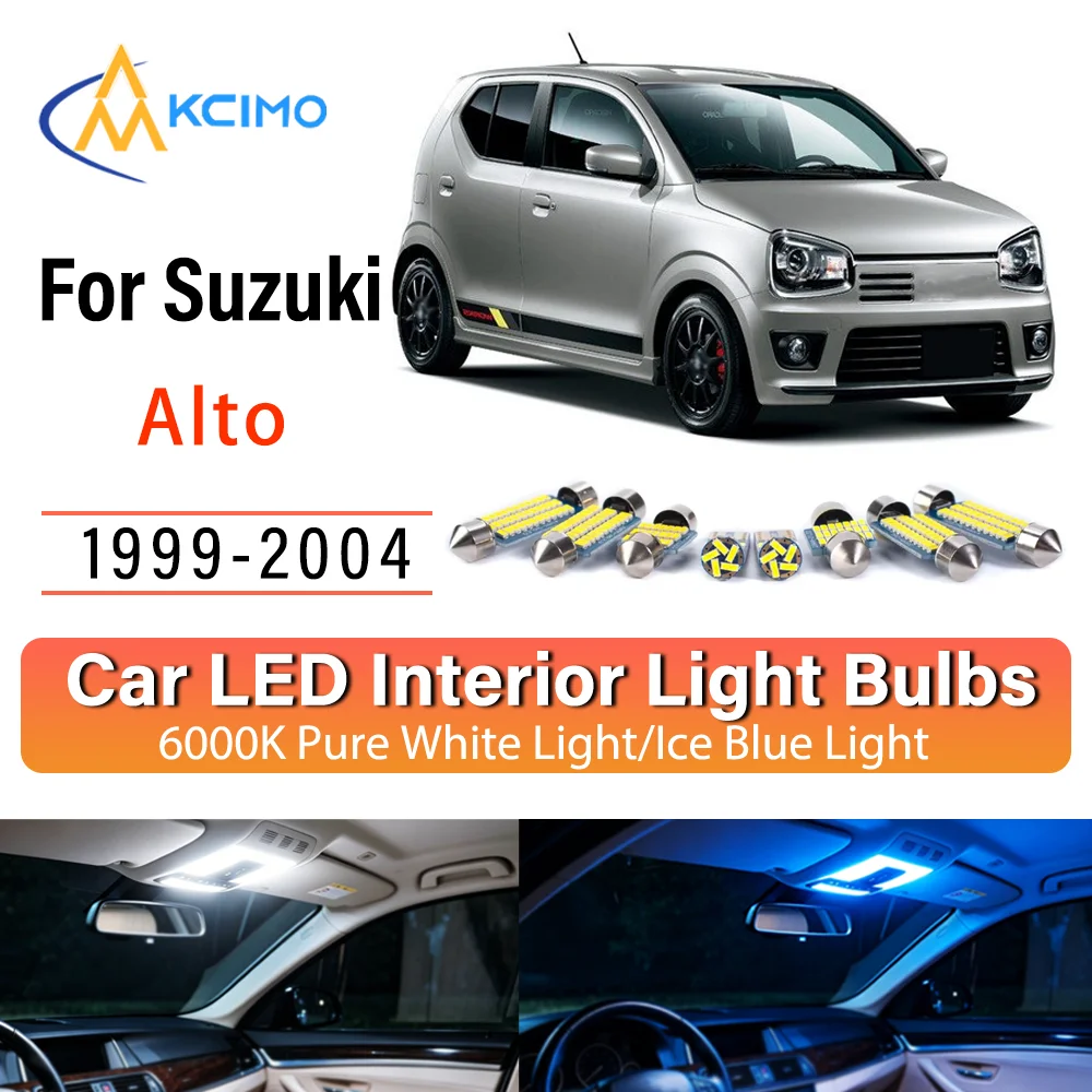 Kit de remplacement de lampes intérieures LED à éclat persistant pour Suzuki Alto 1999-2004 (2000, 2001) – Amélioration des lampes de dôme, de lecture, de coffre et de habitacle