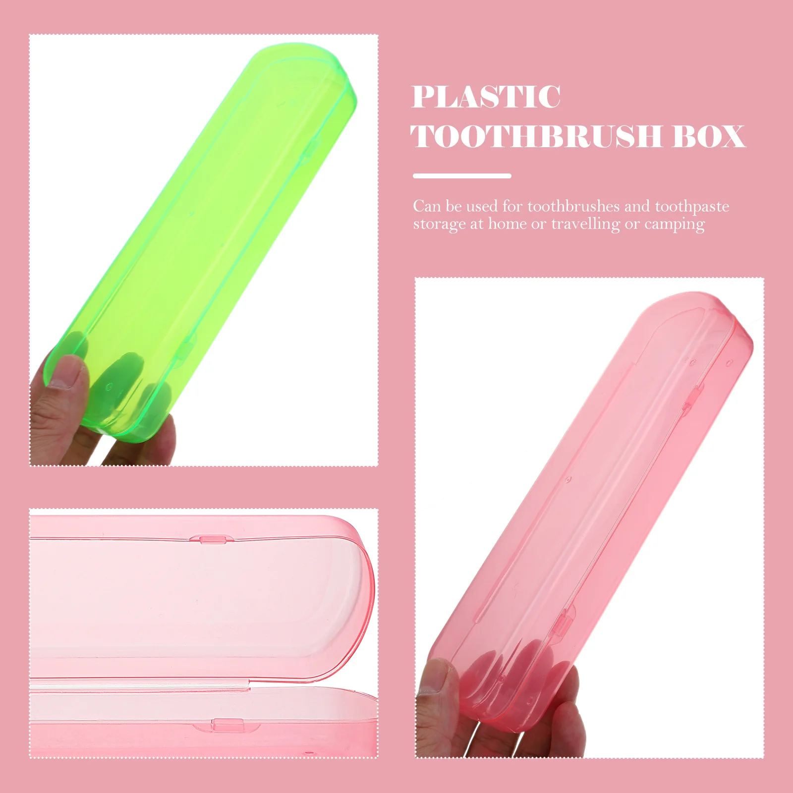 4 قطعة فرشاة الأسنان حقيبة سفر صندوق بلاستيكي منظم الأعمال تخزين مدمج محكم الهواء حواف ناعمة فرشاة الأسنان حقيبة سفر #6