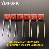 20Pcs/100Pcs CBB Capacitor 1000V 472J 1KV 4700pF 4.7nF P8 CBB28 Metallized Polypropylene Film Capacitors
