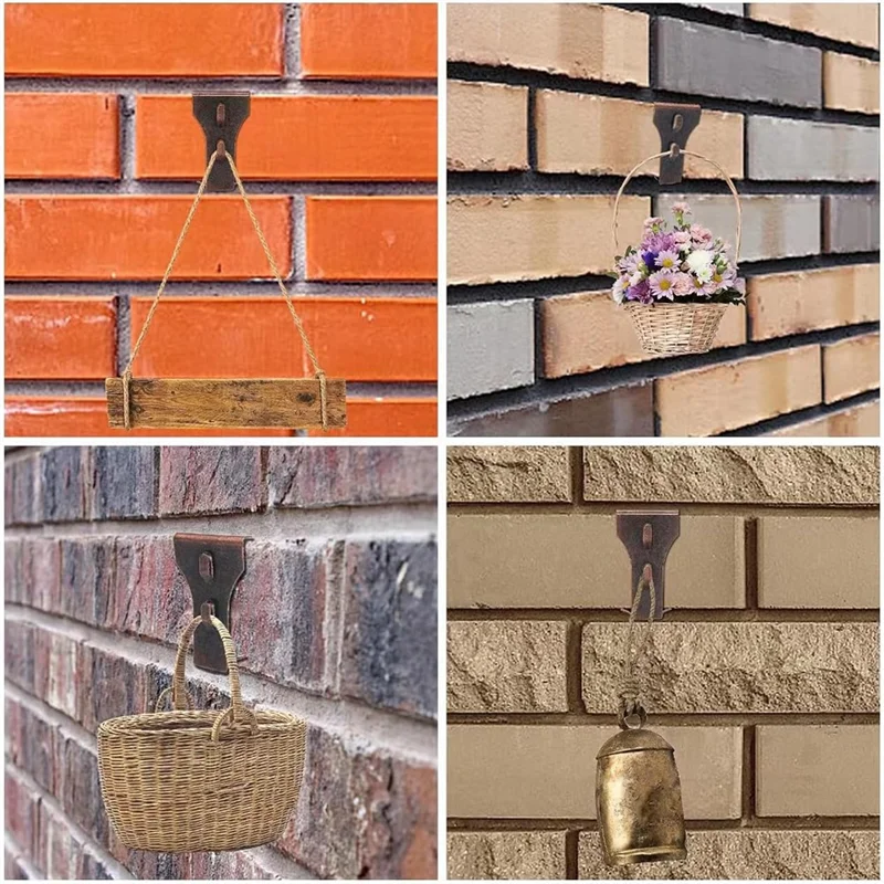 

20 PCS Brick Hook Clips Red Bronze Metal For Hanging Outdoors,Heavy Duty Brick Wall Hangers For 2-1/4In To 2-3/8In High