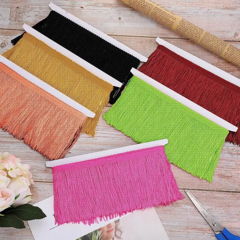 New 10 Yards 15cm Long Tassel Fringe Lace Trim Ribbon Tassels For Curtains Dresses Fringes Sewing Trimmings Accessories Crafts