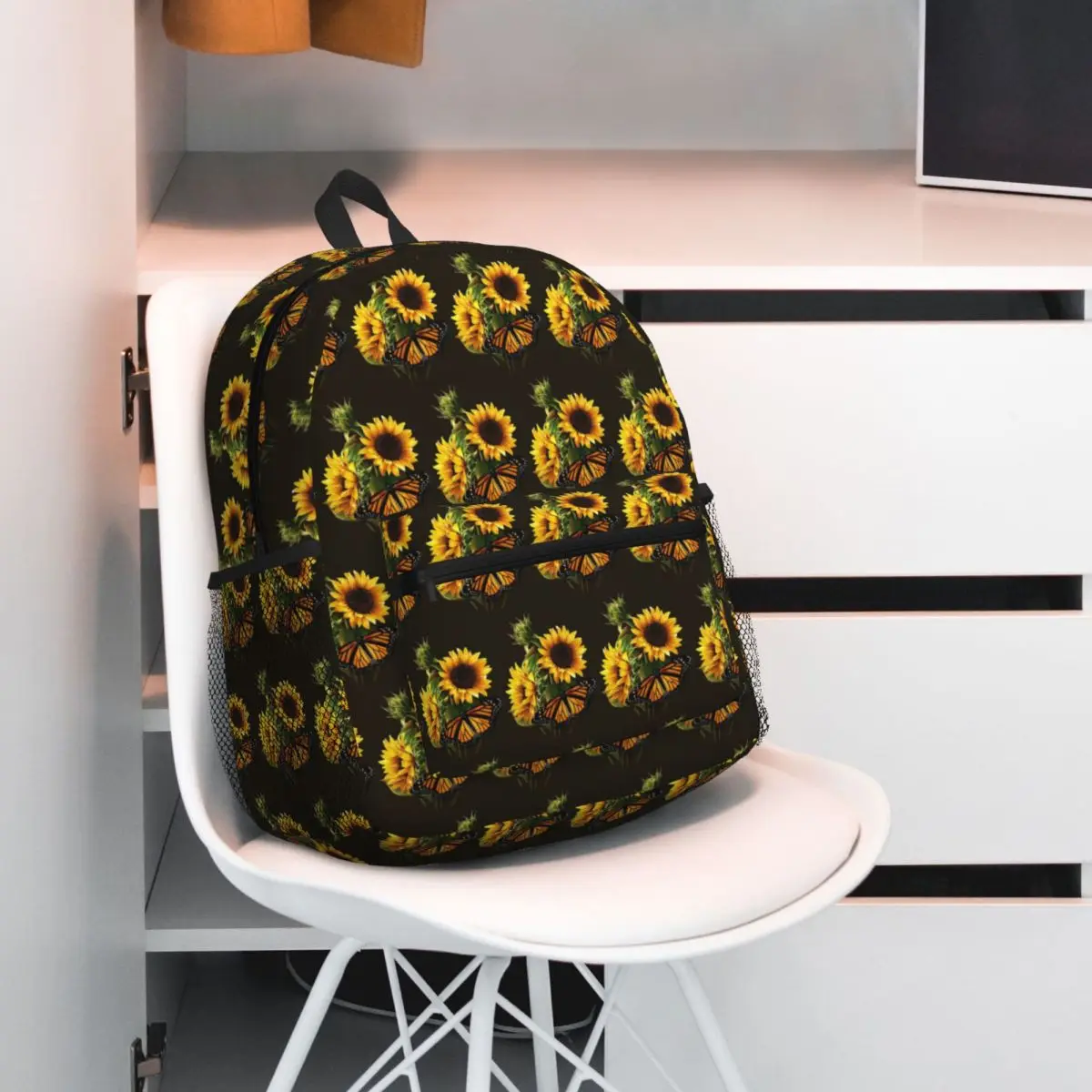 

Sunflower And Butterfly Photo Student Backpack School Bag Hiking Travel Daypack for Boys Girls Fashion Bookbag Shoulder Bags