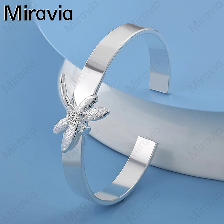 

Miravia 925 Sterling Silver Dragonfly Three-Dimensional Decorative Opening Bracelet Woman Elegant Noble Birthday Gift Jewelry