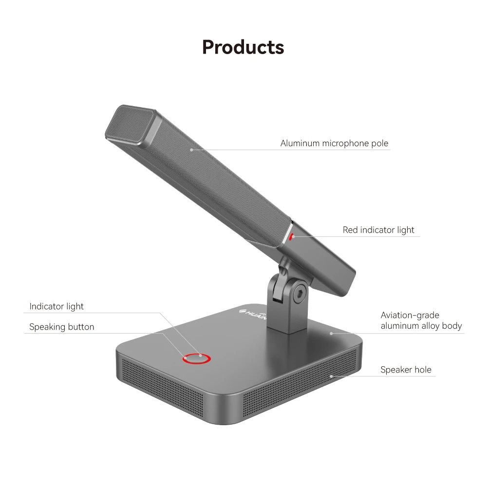 Type-C Connector Dante Intelligent Conference Microphone System with 136dB Noise Level