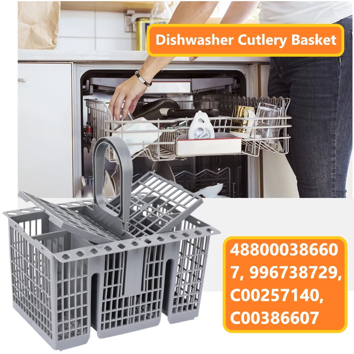 488000386607/996738729/C00257140/C00386607 Replacement Dishwasher Cutlery Basket for Whirlpool/Hotpoint/Indesit/Bauknecht/Ikea - view 6