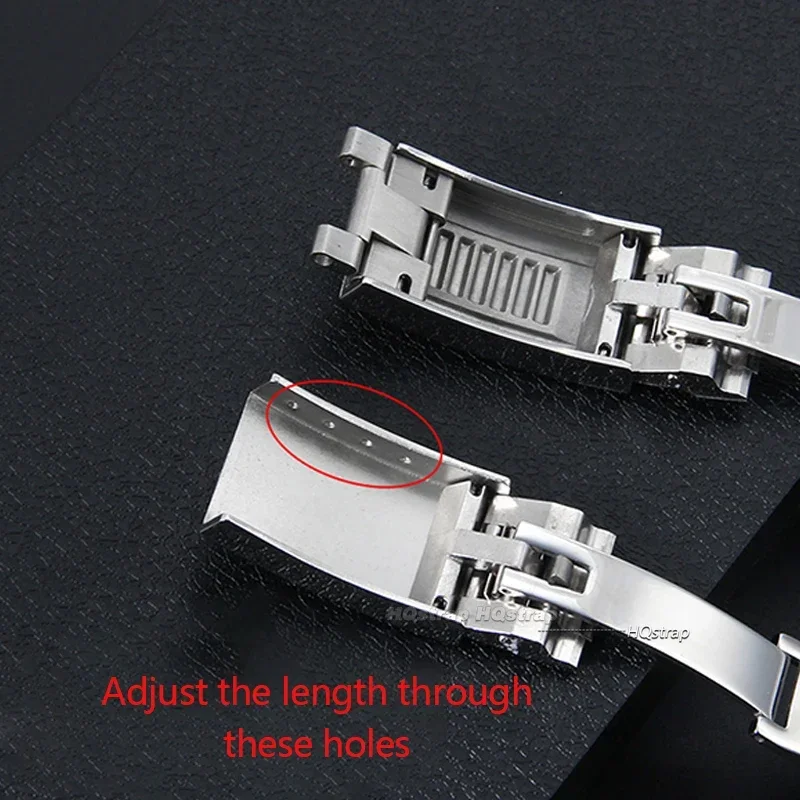 9x9mm Watch Buckle for Rolex DAYTONA SUBMARINER GMT Watch Band Clasp Stainless Steel Fine-tuning Pull Button 9X16mm Buckles image 6