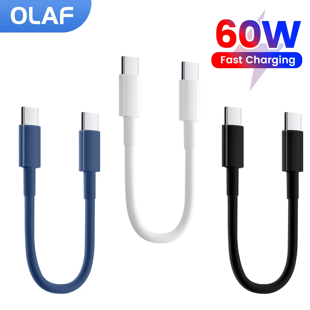 0.3M Krótki kabel USB typu C do typu C Przenośny kabel do szybkiego ładowania danych do iPhone15 Power Bank Sumsung Huawei Xiaomi USB C