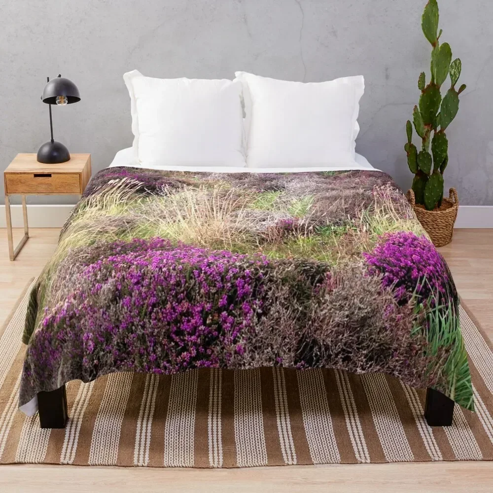 

Heather in Scotland Throw Blanket Spring Fall Cozy Throw Blanket for Couch