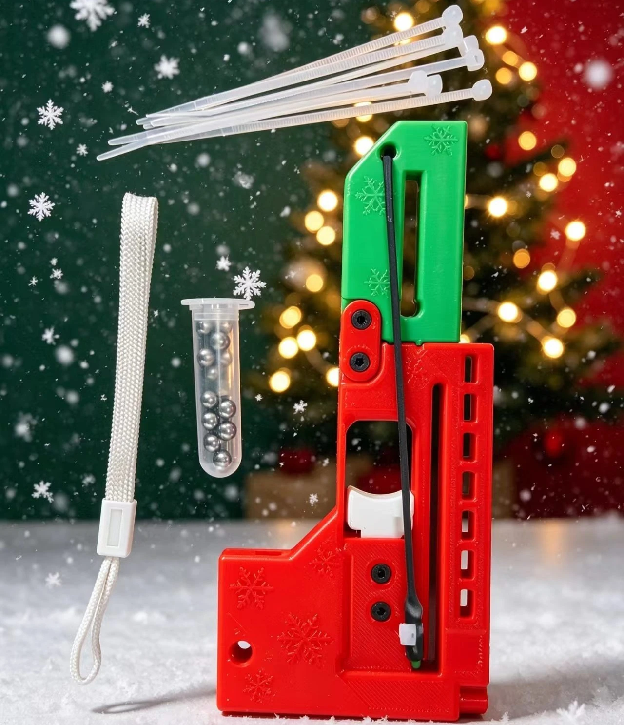 Christmas Style Continuous Launch Enhanced Version Foldable Portable Outdoor Multifunctional Self-defense EDC Tool
