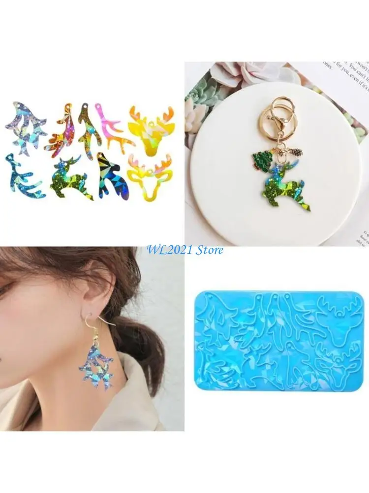 

G5GC Рождественская лосья рождественская силиконовая плесень Голографическая плесень ювелирных украшений подвеска для ключей