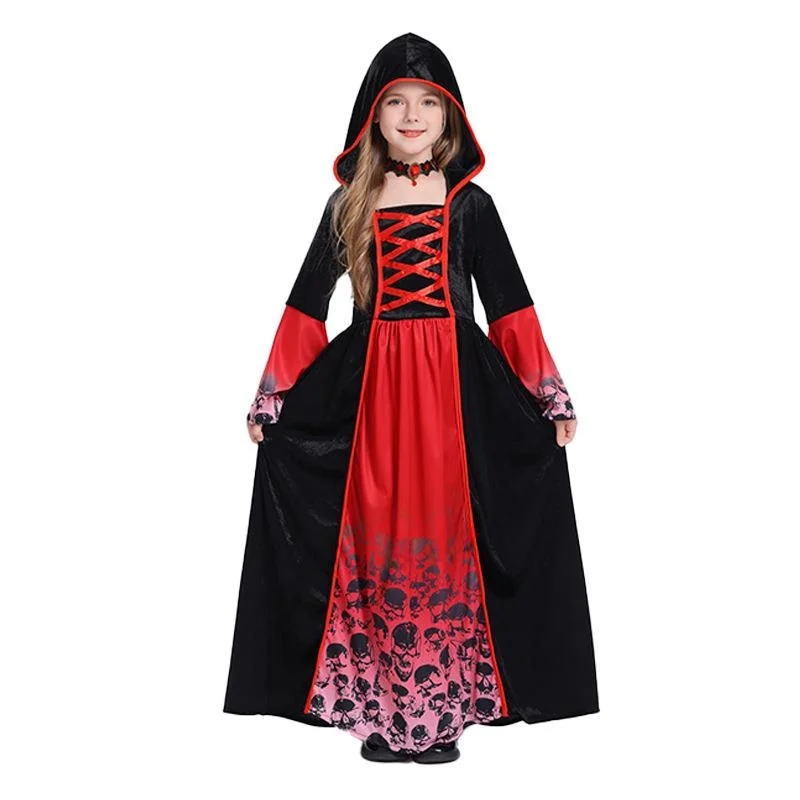 Kostium na Halloween Wiedźma Straszny Szkielet Damski Strój Sceniczny Tradycyjny Chiński Strój Etniczny