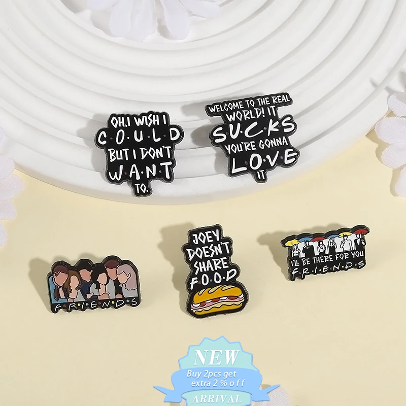 جوي لا يشارك دبابيس المينا الغذائية مرحباً في العالم الحقيقي تمتص أنك سوف تحبها بروش معدني حقيبة ظهر ذات طية صدر السترة شارة هدية #2