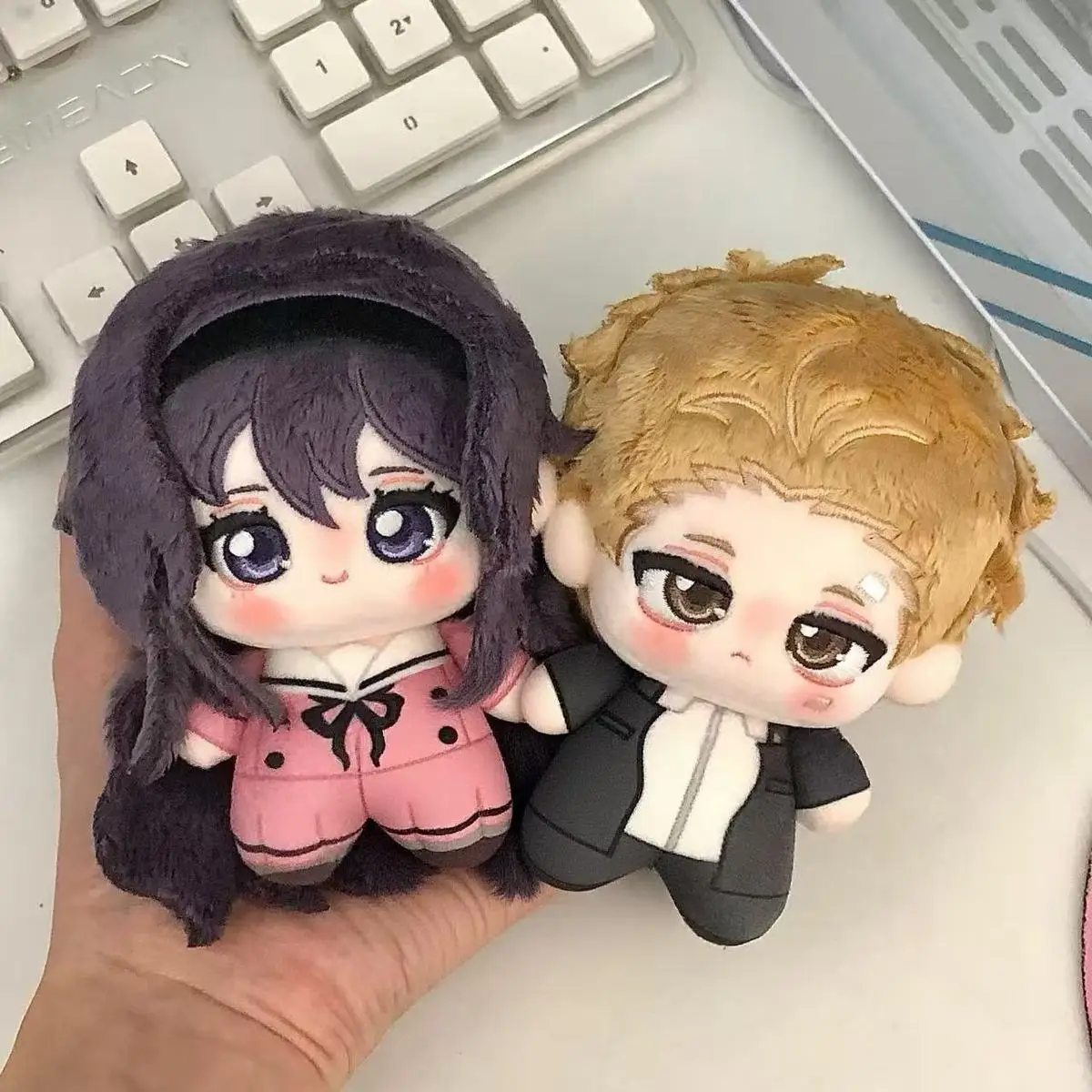 Anime La flor fragante flores con dignidad Waguri Kaoruko Rintaro Tsumugi ‌ Llavero de peluche de algodón para muñeca, colgantes para bolso