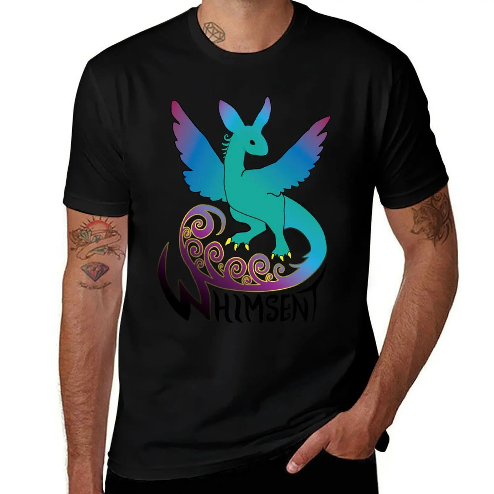 Whimsent Dragon T-Shirt Tough Fabric Work Tee T-Shirt