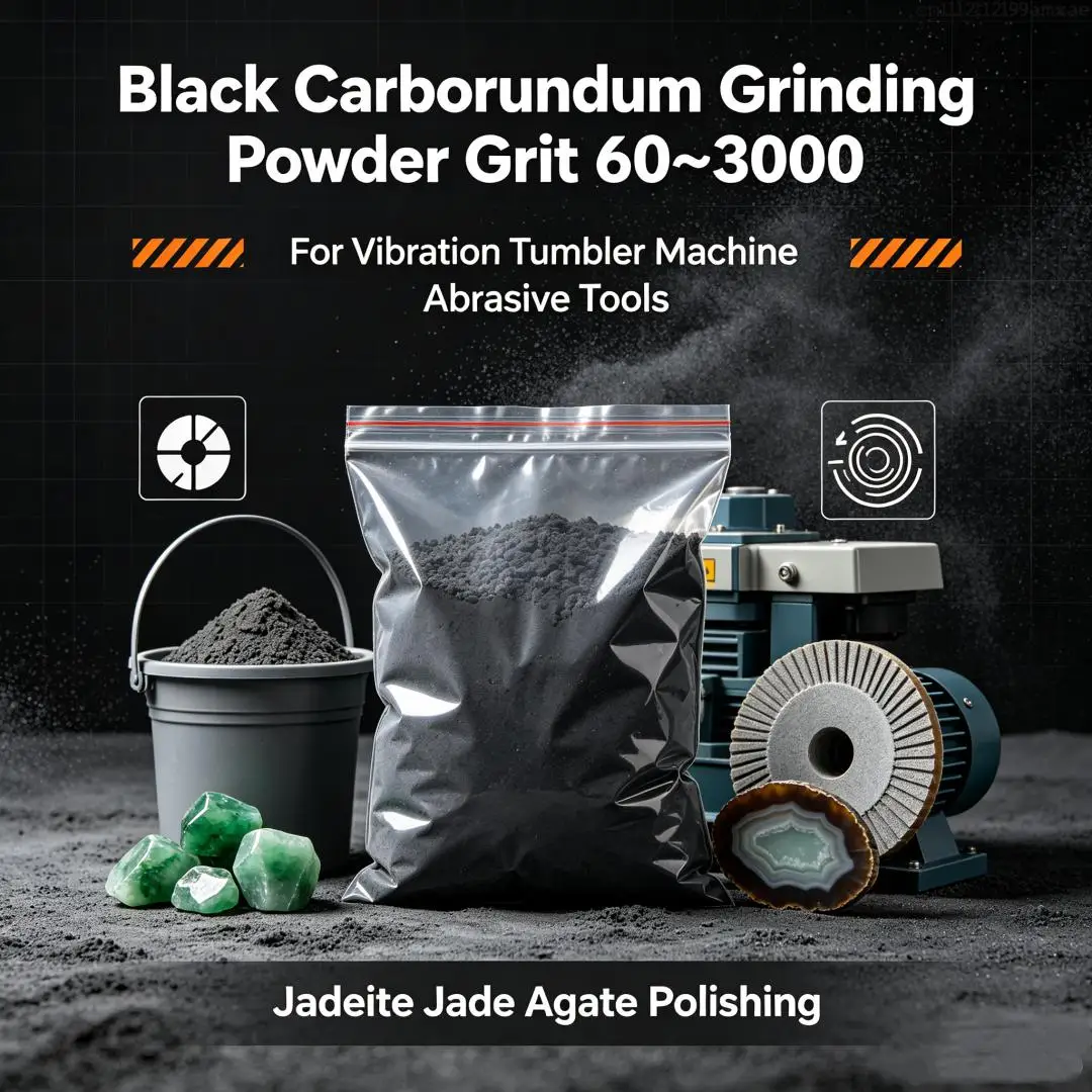 Black Carborundum Abrasive Powder Grit60~3000, Grinding Polishing Powder for Vibration Tumbler Machine Jadeite Agate