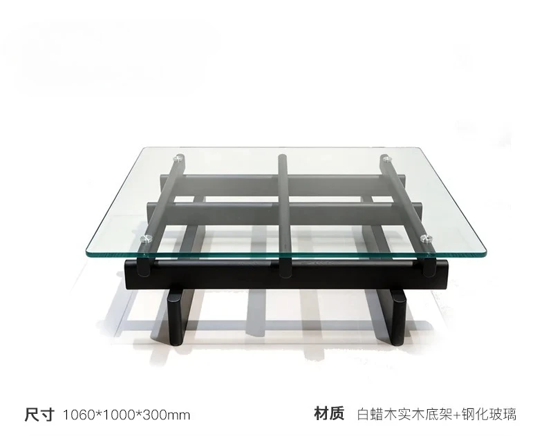 

Black ash used coffee table tempered glass tea table