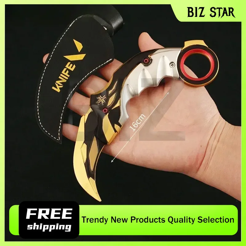 16 cm/6,3 cm Valorant Waffe Champions Karambit Klaue Messer Spiel Waffe Statue Sammlung Uncut Metall Schwert Handwerk Junge Spielzeug geschenk