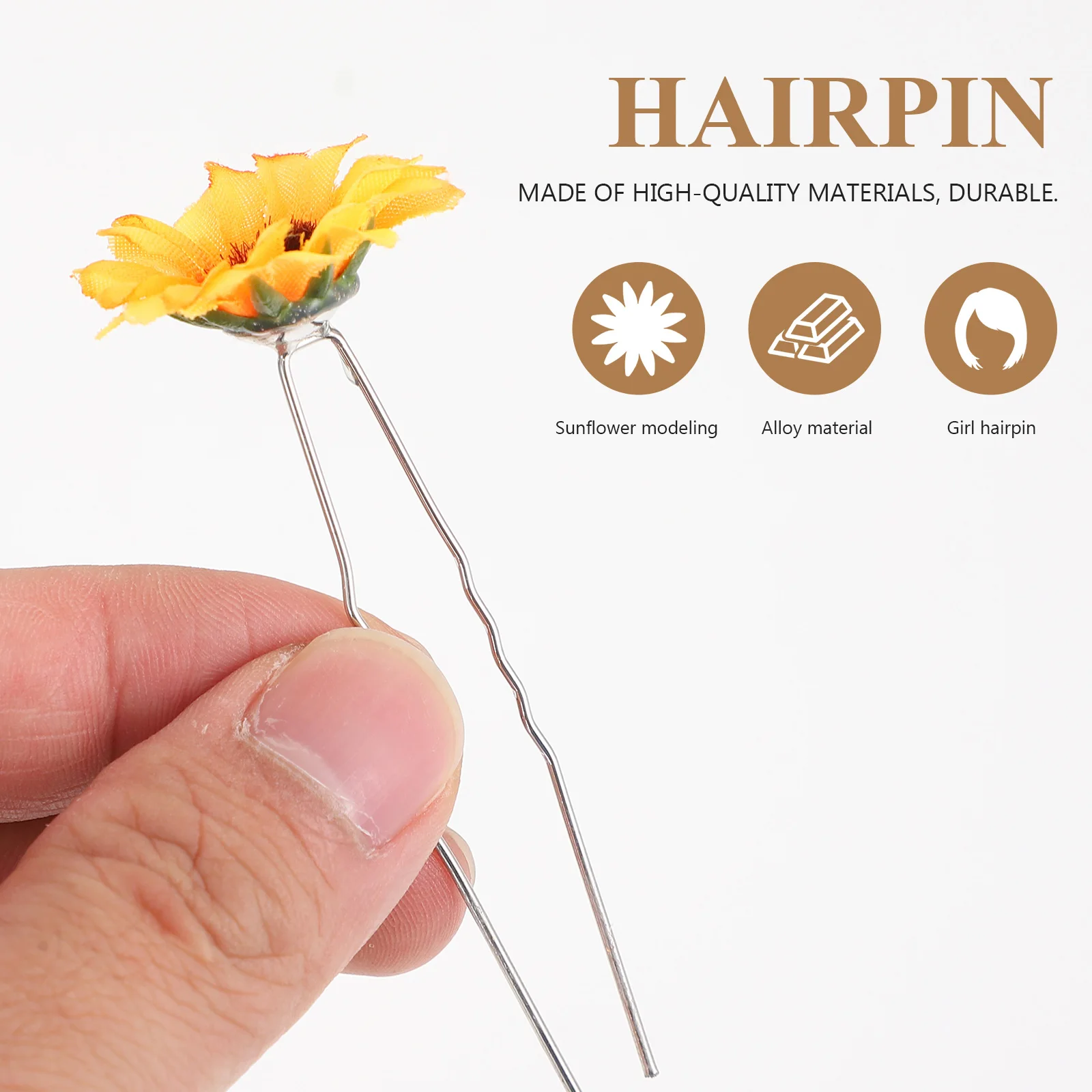 

15Pcs Sunflower Hair Clip Set Handmade DIY Materials for Hairpins Cell Phone Decoration Craft Sunflower Hair Clips