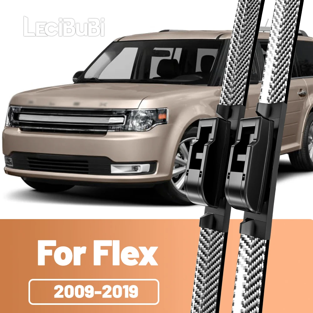 2pcs Front Windshield Windscreen Wiper Blades Carbon Fibre Wipers For Ford Flex 2009-2019 2010 2011 2012 2013 2014 2015 2017