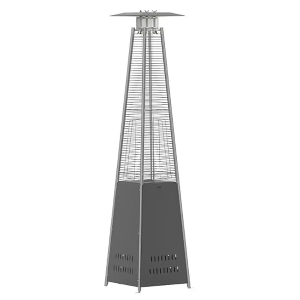 Portable Outdoor Gas Patio Heater Stainless Steel 42000 BTU 7.5ft Tall Commercial Residential Heating