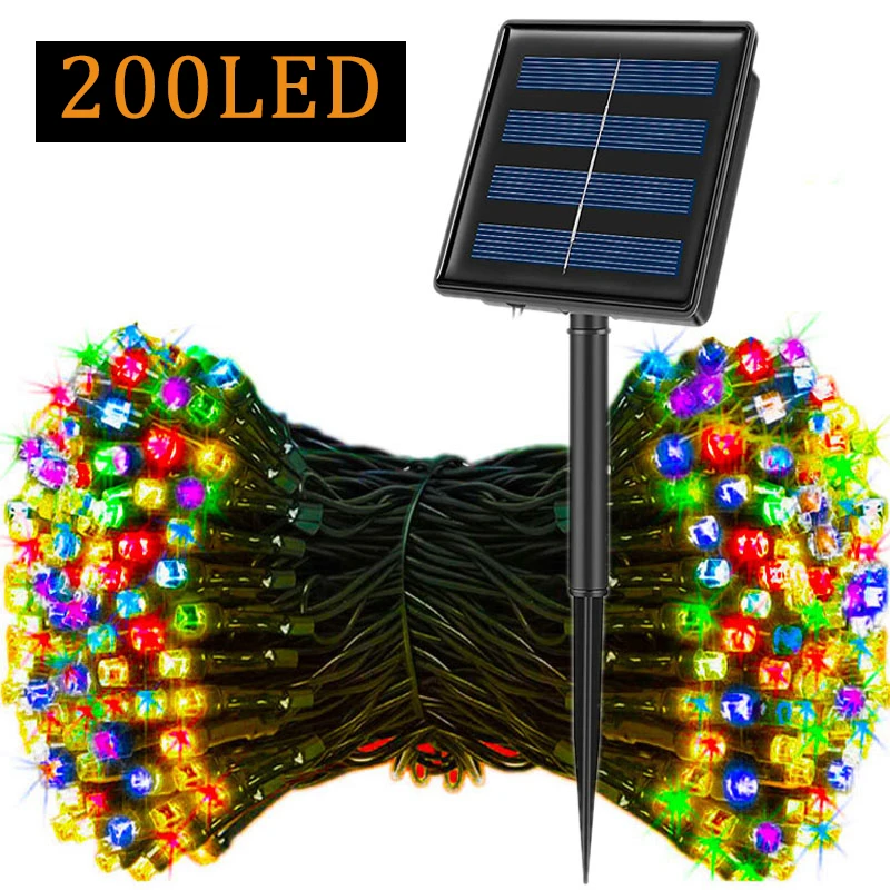 

LED Solar String Lights LED 8 Modes Solar Powered Wedding Outdoor Lights Waterproof Starry Holiday Fairy Lights Decor House Tree
