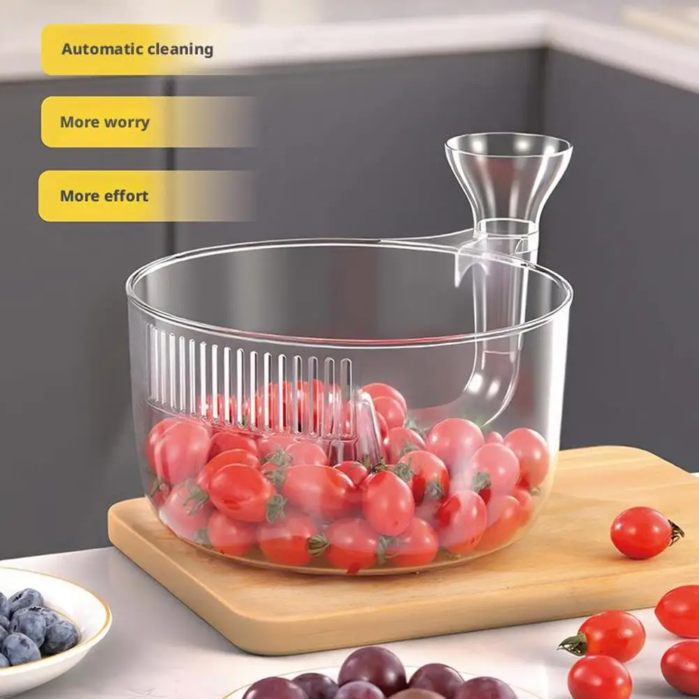 

Automatic Fruit Washer Automatic Washing Bowl With Strainer Vegetable Rinser Container Berries Washer Automatic Washer Bowl