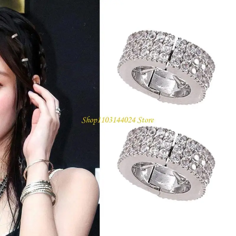 

N5KE Jeweled Bangs Hair Cuffs for Women and Girls Stylish Accessory Multipurpose Hair Rings Wedding Prom Photo Props