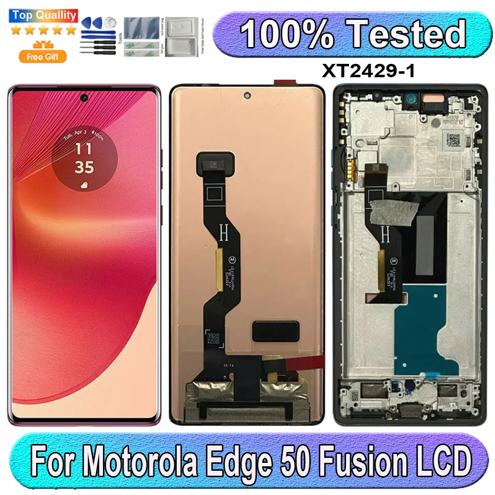 6.7''OLED For Motorola Edge 50 Fusion LCD Display Screen Touch Panel Digitizer Replacement Parts LCD With Frame XT2429-1